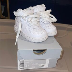 Nike Kids All-White High-Top Sneakers